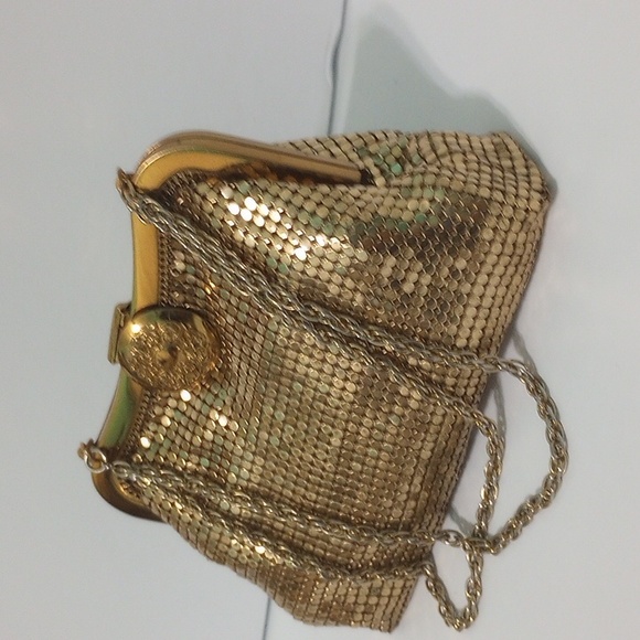 Whiting & Davis Gold Mesh Mini Clutch Purse, - Picture 2 of 11